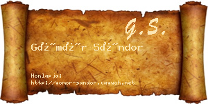Gömör Sándor névjegykártya